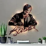 Atatürk İmzalı LED Işıklı Modern Ofis Duvar Tablosu