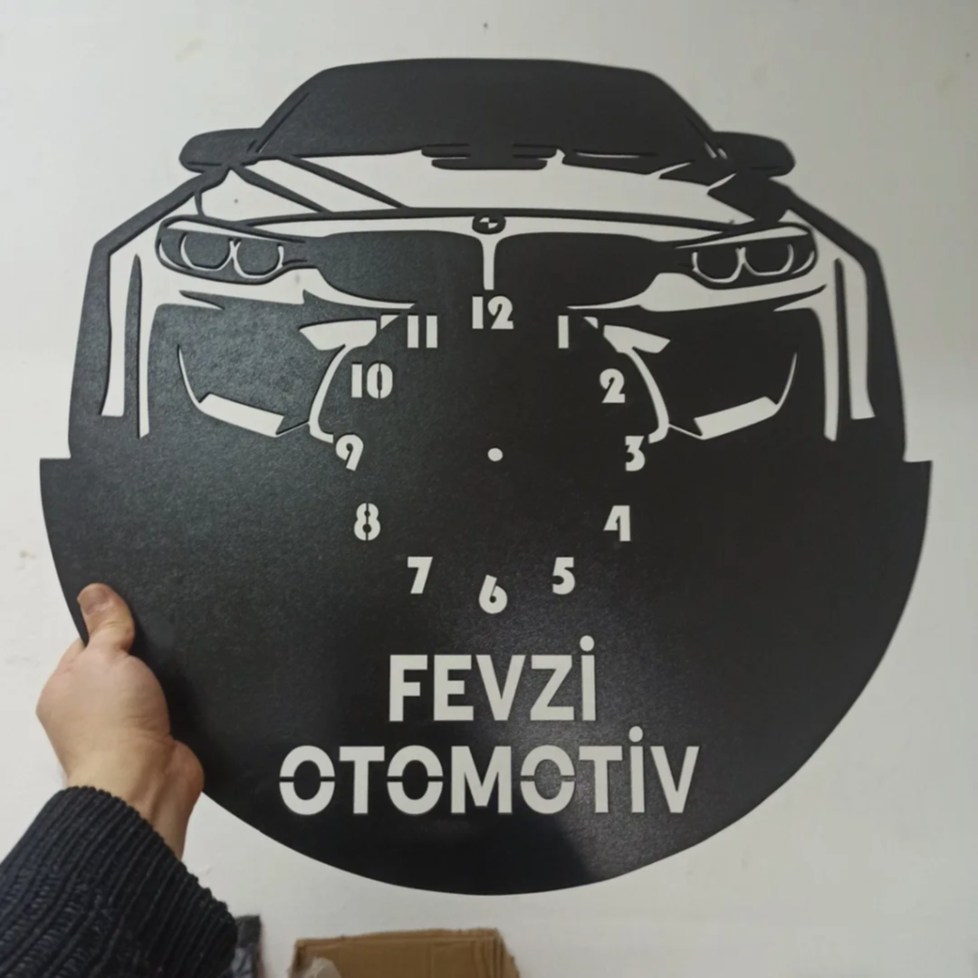 BMW İsimli Işıklı Dekoratif Duvar Saati