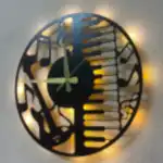 Müzik temalı LED ışıklı dekoratif duvar saati