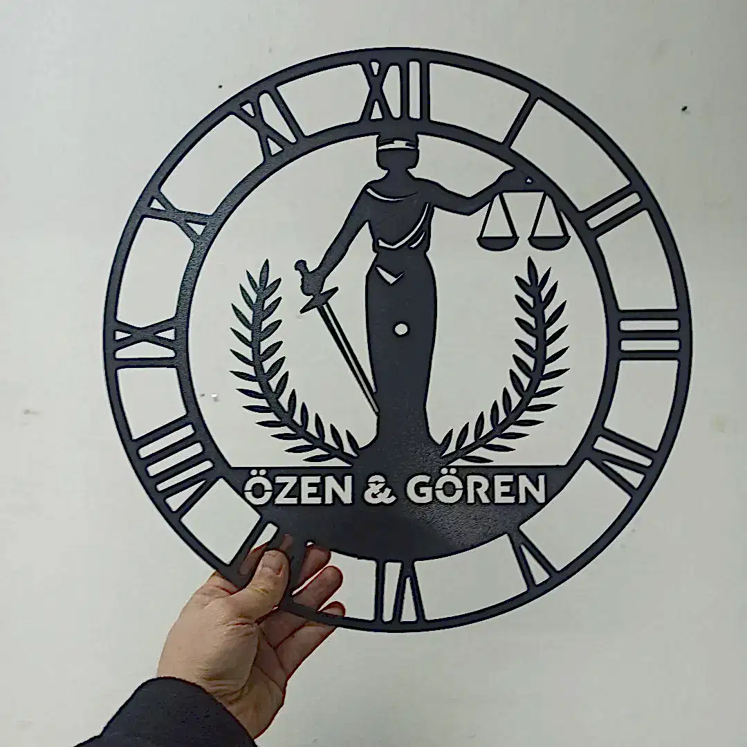 Avukatlara İsim Yazılabilir Işıklı Modern Ofis Duvar Saati - Görsel 4