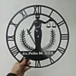 Avukatlara İsim Yazılabilir Işıklı Modern Ofis Duvar Saati - Görsel 5