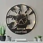 Bayan Kuaförlerine İsim Yazılabilir Şık Işıklı Kuaför Duvar Saati