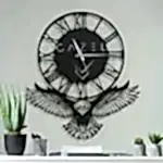 Kartal figürlü dekoratif duvar saati tasarımı