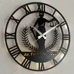 Avukatlara İsim Yazılabilir Işıklı Modern Ofis Duvar Saati - Görsel 7