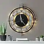 Beyaz Çember Tasarımlı LED Işıklı Modern Şık Ev Duvar Saati