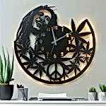 Bob Marley Tasarımlı Işıklı Estetik Ev Duvar Saati