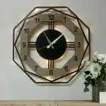 Sekizgen Sonoma Tasarımlı LED Işıklı Modern Şık Ev Duvar Saati