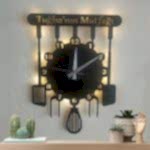 Mutfak Tasarımlı İsim Yazılan Işıklı Modern Mutfak Duvar Saati