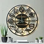 Araba Markaları Tasarımlı İsim Yazılabilir Oto Galeri Duvar Saati - Görsel 3