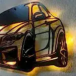 BMW F30 aydınlatmalı dekoratif duvar tablosu tasarımı