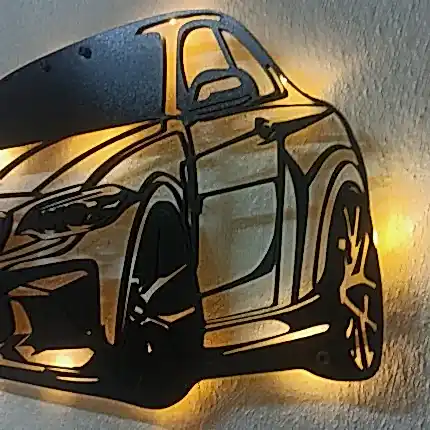 BMW F30 aydınlatmalı dekoratif duvar tablosu tasarımı