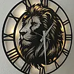 Aslan Tasarımlı LED Işıklı Modern Şık Ev Duvar Saati - Görsel 3
