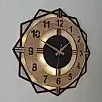 Sonoma Geometrik Tasarımlı LED Işıklı Modern Şık Ev Duvar Saati - Görsel 4