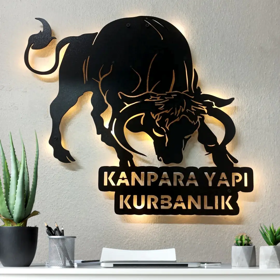 Boğa figürlü dekoratif duvar tablosu tasarımı