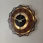 Ceviz Renkli Geometrik LED Işıklı Modern Şık Ev Duvar Saati - Görsel 3