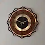 Ceviz Renkli Geometrik LED Işıklı Modern Şık Ev Duvar Saati - Görsel 5