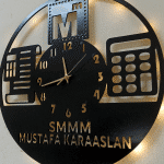 Mali Müşavir Tasarımlı İsim Yazılan Işıklı Ofis Duvar Saati - Görsel 4