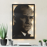 Atatürk Silüet Tasarımlı Işıklı Estetik Ofis Duvar Tablosu