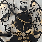 Erkek Kuaförü İçin İsim Yazılan Işıklı Kuaför Duvar Saati - Görsel 4