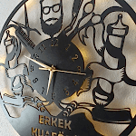 Erkek Kuaförü İçin İsim Yazılan Işıklı Kuaför Duvar Saati - Görsel 5