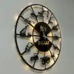 İş makineleri temalı isimli LED ışıklı dekoratif duvar saati