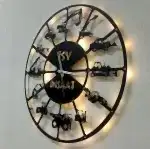 İş makineleri temalı isimli LED ışıklı dekoratif duvar saati