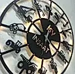 İş makineleri temalı isimli LED ışıklı dekoratif duvar saati