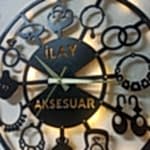 Takı Aksesuar Tasarımlı İsim Yazılan Işıklı Butik Duvar Saati - Görsel 4