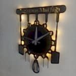 Mutfak Tasarımlı İsim Yazılan Işıklı Modern Mutfak Duvar Saati - Görsel 5