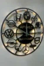 Araba Markaları Tasarımlı İsim Yazılabilir Oto Galeri Duvar Saati - Görsel 4