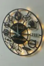 Araba Markaları Tasarımlı İsim Yazılabilir Oto Galeri Duvar Saati - Görsel 5