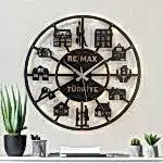 Gayrimenkul ve emlakçılar için isimli LED ışıklı dekoratif duvar saati