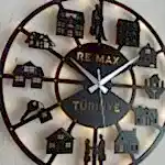 Gayrimenkul ve emlakçılar için isimli LED ışıklı dekoratif duvar saati