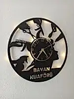 Bayan Kuaförlerine İsim Yazılabilir Şık Işıklı Kuaför Duvar Saati - Görsel 2