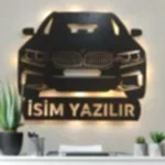 BMW G20 kasa LED ışıklı isimli dekoratif duvar saati 50 cm
