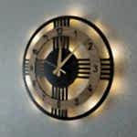 Sonoma renkli 40 cm ışıklı modern dekoratif ev duvar saati