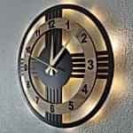 Sonoma renkli 40 cm ışıklı modern dekoratif ev duvar saati