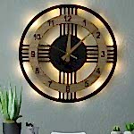 Sonoma renkli 40 cm modern 5 çizgili dekoratif duvar saati