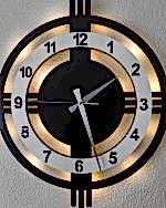 Beyaz çemberli ışıklı modern artı model 3 çizgili 48 cm dekoratif duvar saati